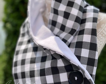Black and White Buffalo Plaid Scarf -004