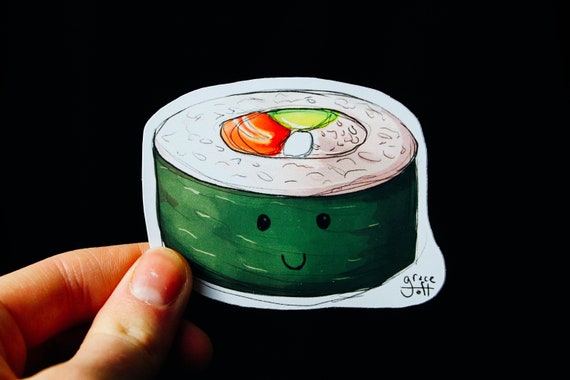 Sushi Roll Sticker Anime Car Decal Aesthetic Stickers Etsy Sushi Roll Sticker Anime Car Decal Aesthetic Stickers Etsy