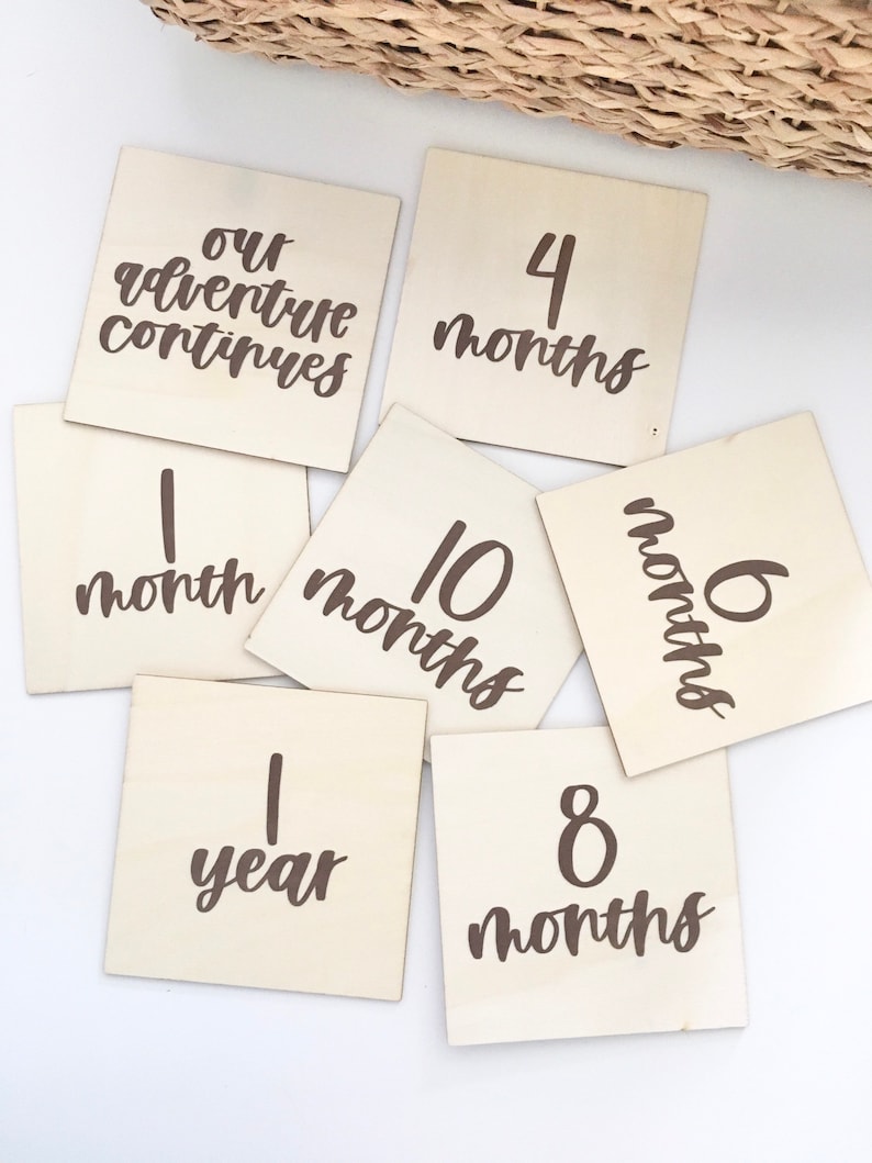 HUDSON Gifts for New Moms Baby Announcement Milestone Month Signs Month Markers INCLUDES Pregnancy and Birth Sign