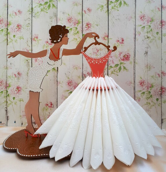 Stand Napkins Pin Up Girl Dress Ball Gown Girls Party Kitchen Etsy