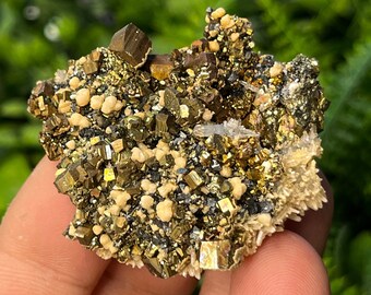 Pyrite Calcite Cluster, Madan Bulgaria Mineral Specimen