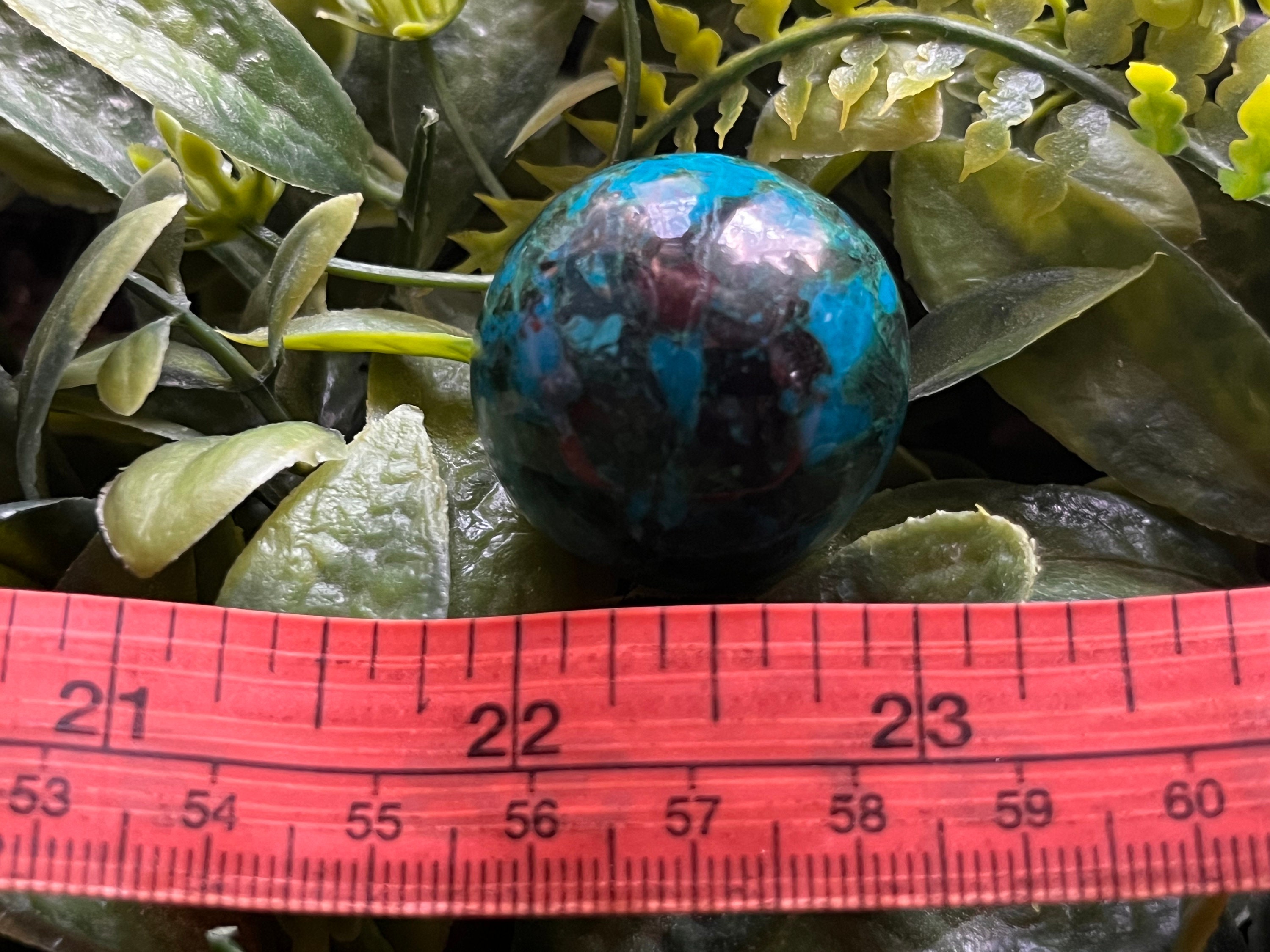 マラカイトとクリゾコラボール ペルー天然水晶鉱物標本クラスターお