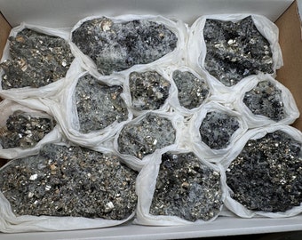 FLAT -Pyrite from Madan Bulgaria 230x300mm. Natural crystal minerals specimen