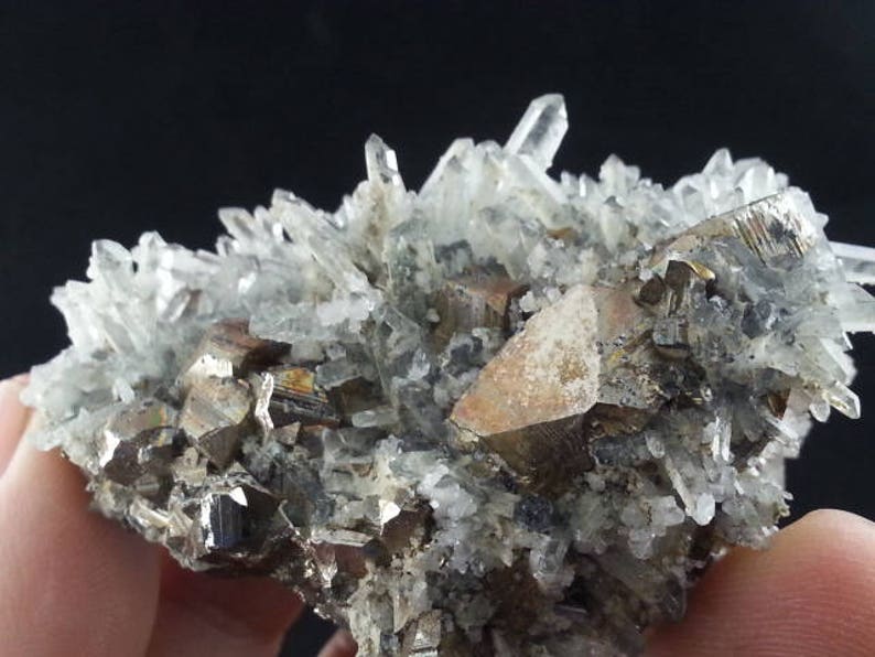 Amazing Quartz-Calcite-Pyrite-Gyudyurska mine-Madan Bulgaria