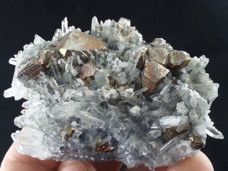 Amazing Quartz-Calcite-Pyrite-Gyudyurska mine-Madan Bulgaria