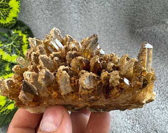 Quartz Calcite Hematite Cluster, Madan Bulgaria Crystal Specimen