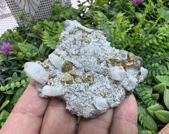 Quartz Chalcopyrite Druzy Specimen, Lucky Bulgaria Mineral Cluster