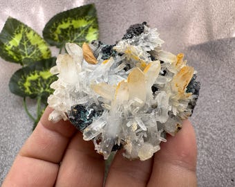 Merveilleux quartz-limonite sphalérite mine de septembre Deveti-Madan Bulgarie spécimen de minéraux cristallins naturels