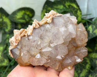 Amethyst Phantom Calcite Morocco  natural crystal minerals specimen clusters souvenirs