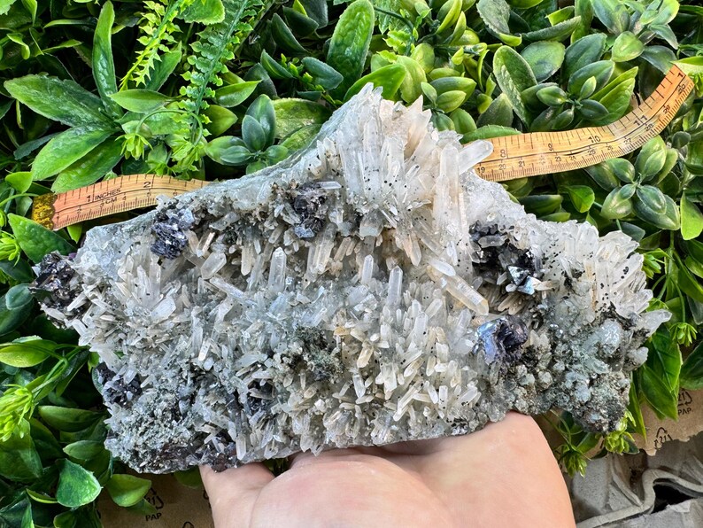 Quartz Chlorite Galena Mineral Specimen, Madan Bulgaria Table Decor image 2