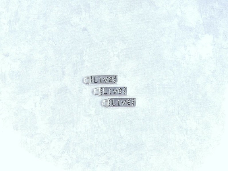 Live Charm Message Charm DIY Jewelry Silver Charm Word Charm Survivor Charm Accent Charm