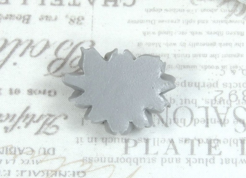 1 Gray Rose Cabochon 40mm Rose Cabochon Large Rose Flatback
