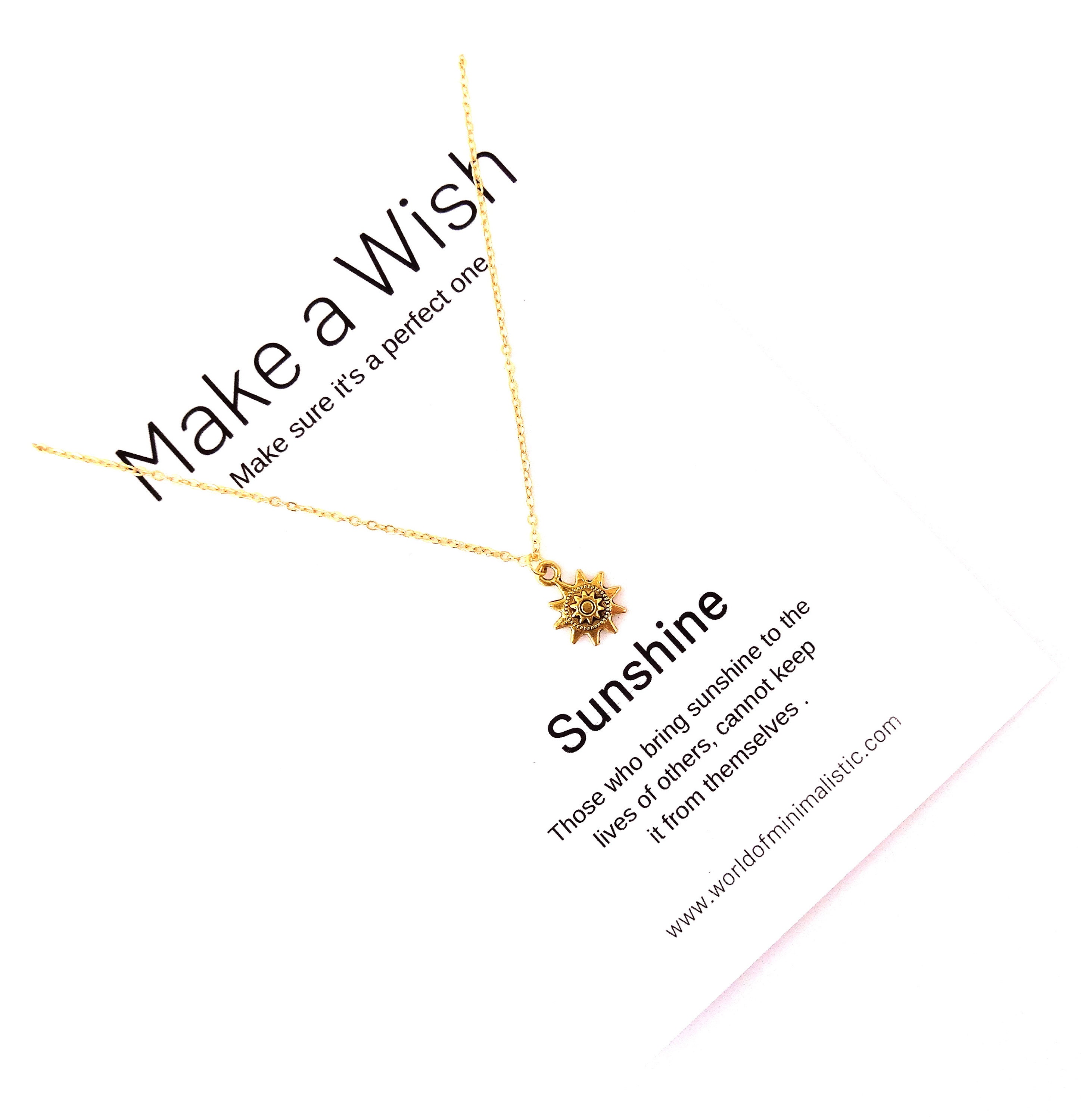 dainty minimalist wish necklace simple delicate necklace Sieraden Kettingen Kettingen sun jewelry make a wish gift necklace boho chain necklace Sun necklace 