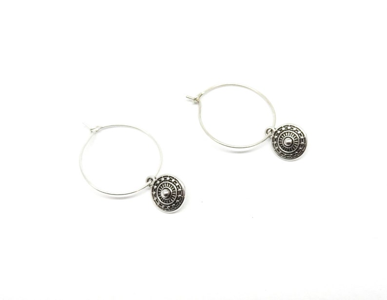 bohemian coin earrings coins jewelry dainty minimalist gold earring simple gold coin earring Coin hoop earrings coin jewelry