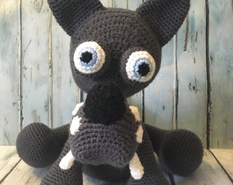 Patroon: Wolf pluche patroon | Gehaakt wolvenpatroon | amigurumi wolvenpatroon | grote boze wolf kawaii knuffel