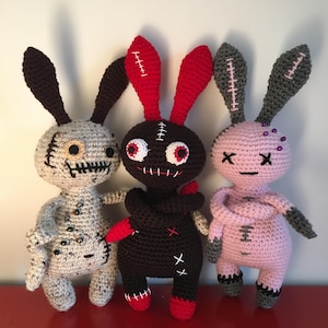 Pattern: Voodoo Bunny Pattern | crochet bunny pattern | amigurumi bunny pattern | Halloween bunny amigurumi plush | horror home decor