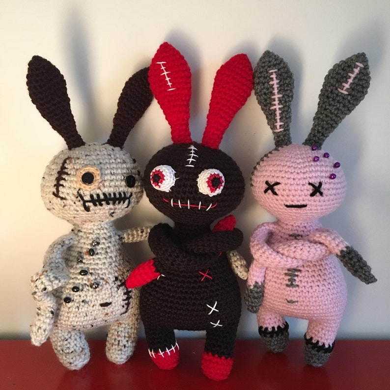 Pattern: Voodoo Bunny Pattern | crochet bunny pattern | amigurumi bunny pattern | Halloween bunny amigurumi plush | horror home decor 