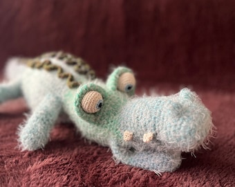 Crochet Crocodile: safari nursery decor | large stuffed animal | alligator amigurumi