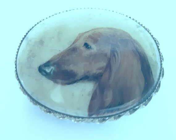 Beautiful Red Long Haired Dachshund Head Profile Hand Painted Etsy