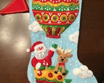 Handmade Bucilla Felt Christmas Stocking - Etsy