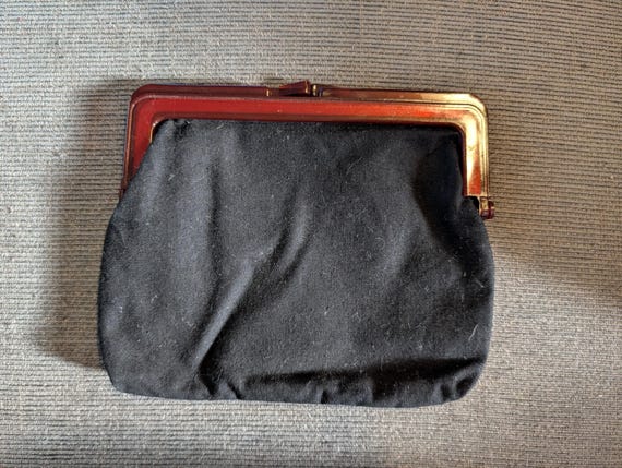 Vtg floral Tapestry needlework clasp clutch purse bag View 2