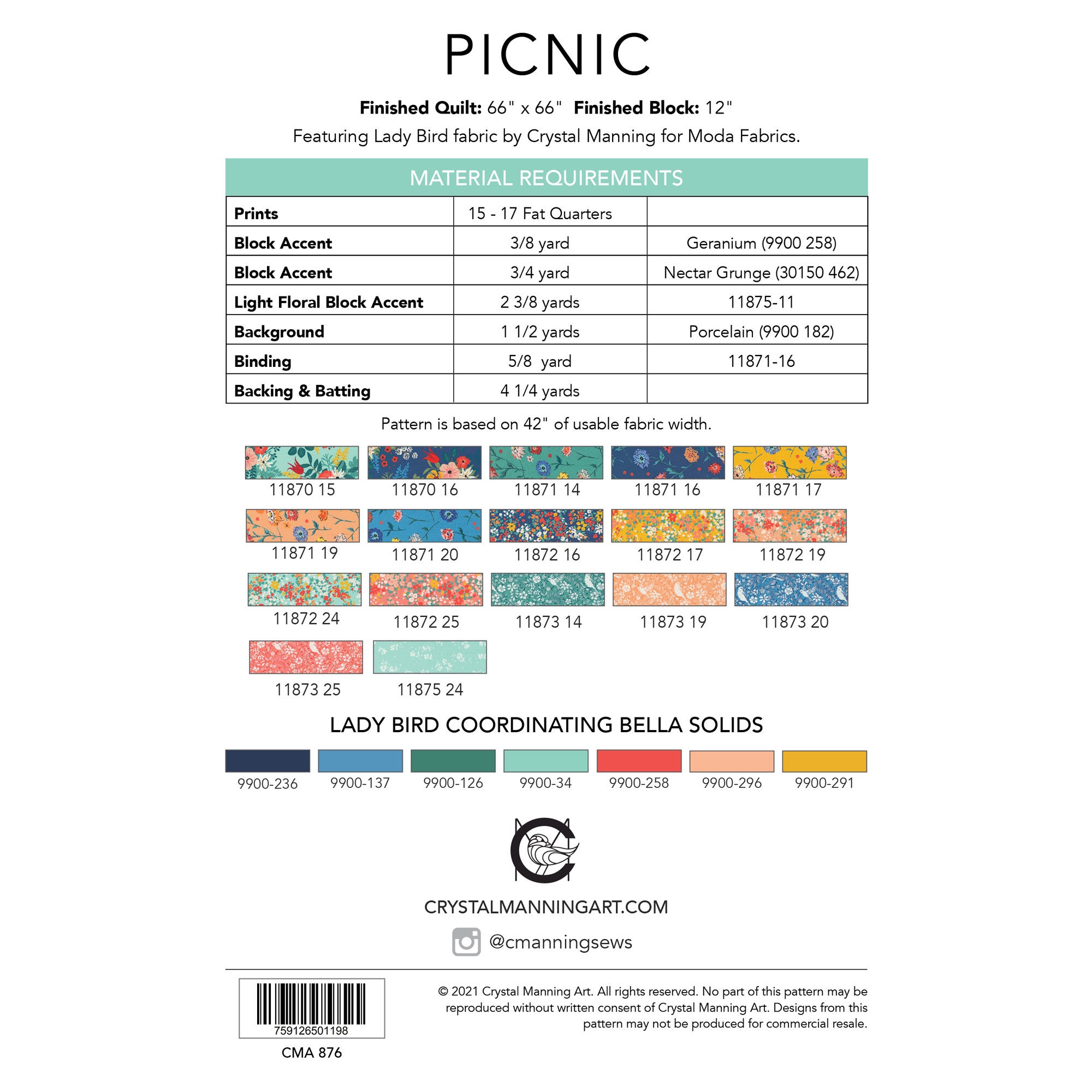 Picnic PDF Quilt Pattern - Etsy
