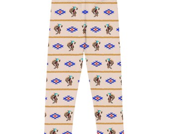 Cowboy Bronc Rider Aztec - Tan Peuter/Kid's Leggings