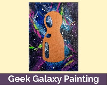 Neon Pawn Nebula 5x7 Geek Galaxy Painting - Ready to Hang