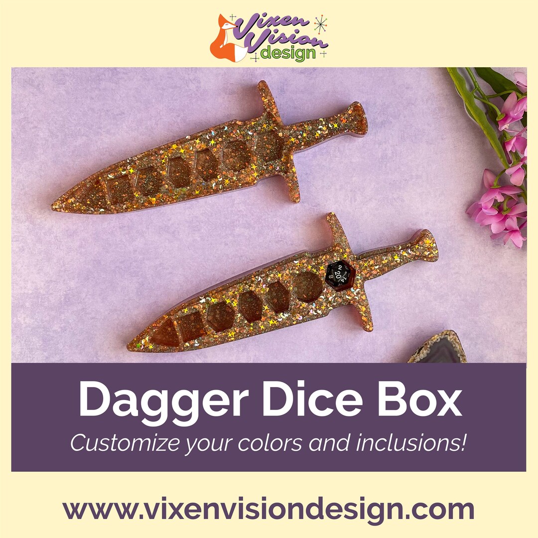 Customizable Dagger Dice Box for RPG Gaming Dungeons and Etsy