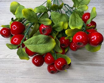 Artificial Blackberry stem bundles Set of 6 decorative fruit wreaths arrangement