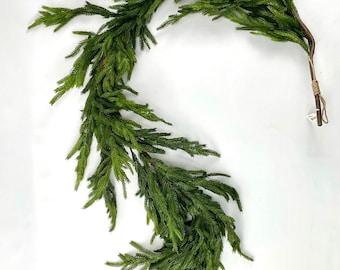 Norfolk pine garland, faux Norfolk pine garland, Artificial balsam garland, artificial garland for Christmas, Greenery garlands, 6’ long