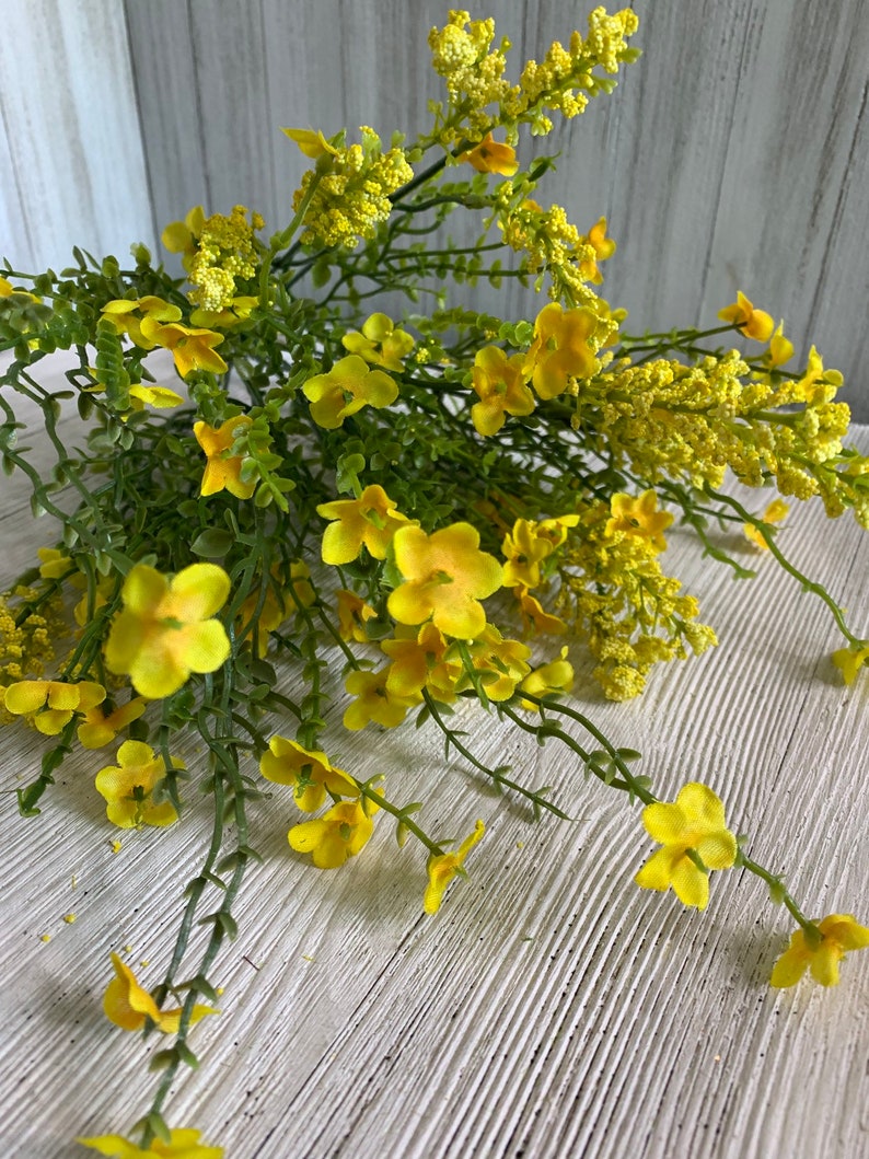 Artificial filler flower bush yellow babies breath flower Etsy