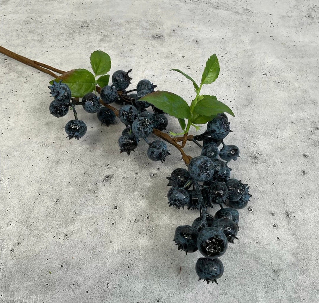 Blueberries Stems, Blueberry Bush , Faux Fruit, Artificial Berries
