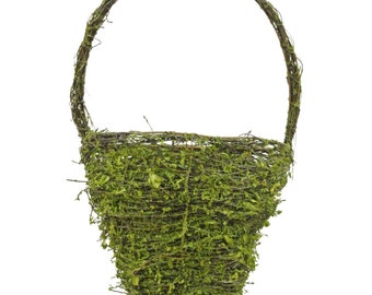 Wall basket, basket for floral arrangements, moss basket for wall, wreath supplies, floral supplies, flat back basket, angel vine basket