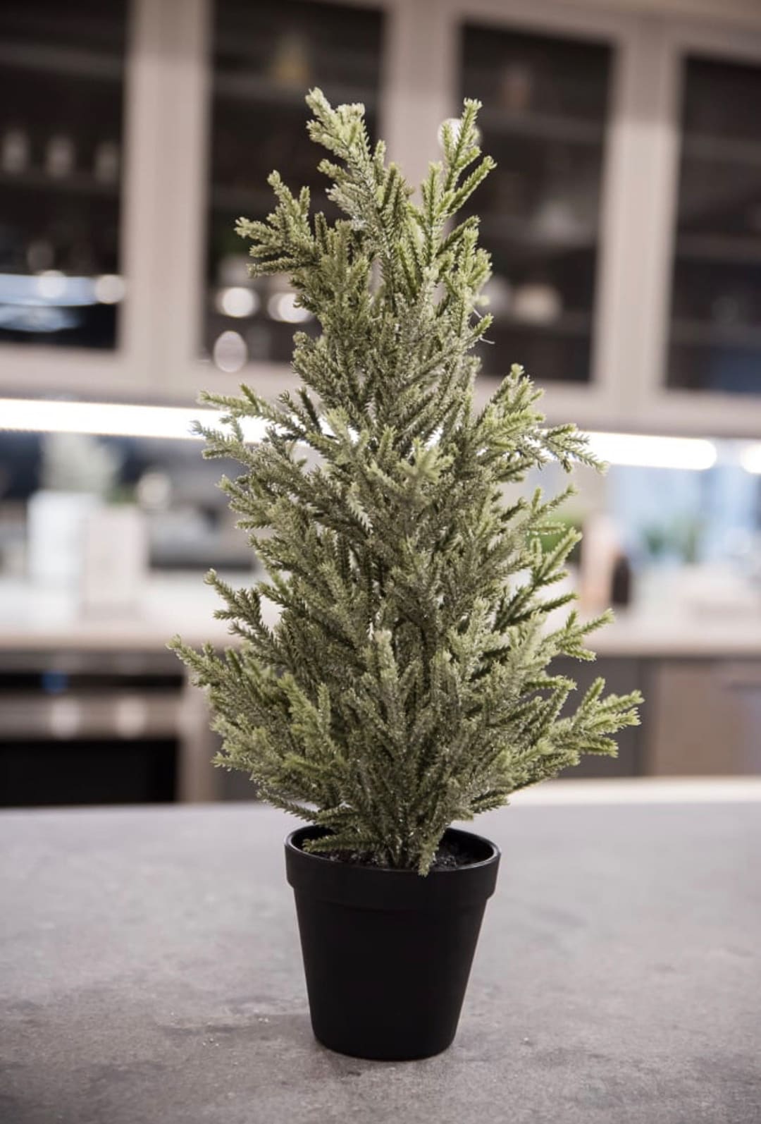 Winter Mini Tree, Potted Fake Pine Tree, Tabletop Trees, Miniature