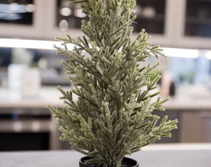 Winter Mini Tree, Potted Fake Pine Tree, Tabletop Trees, Miniature