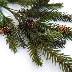 Artificial pine, Christmas evergreen spray, Faux Cedar, Christmas Greenery stem, faux pine, artificial pine for decorating, tall stem