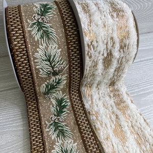 Melrose International Pine and Pinecone Cotton Wired Ribbon 4