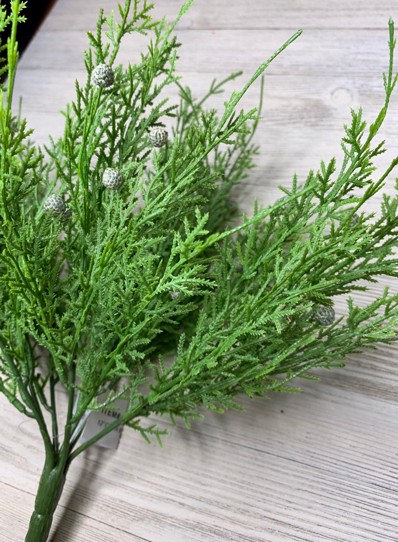 Artificial cedar WInter Pine Greenery stems cedar bush Etsy