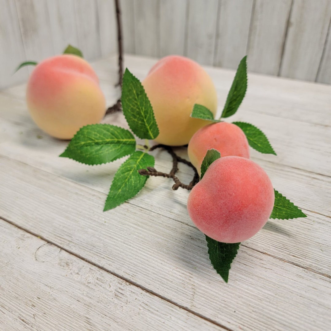 Artificial Peaches Stems Peach Spray Faux Fruit Artificial Etsy