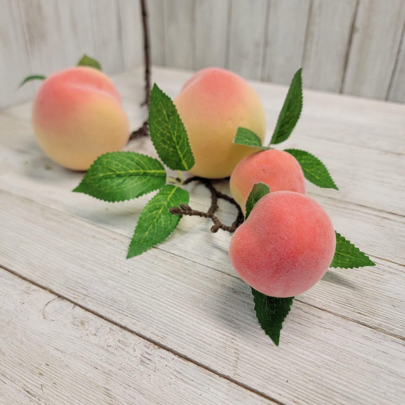 Artificial Peaches Stems Peach Spray Faux Fruit Artificial Etsy