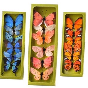 monarch Butterfly, fake butterflies, fabric butterflies, butterflies for crafts, wedding butterflies, box of butterflies, choose color