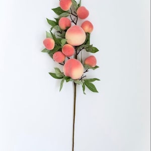 Artificial peaches stems, peach spray, faux fruit, artificial peaches, artifical fruit, peaches decor, faux peaches, fake peaches, life like