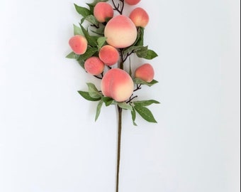 Artificial peaches stems, peach spray, faux fruit, artificial peaches, artifical fruit, peaches decor, faux peaches, fake peaches, life like