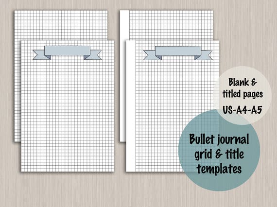 bullet journal printable grid blank template digital pdf etsy bullet journal pdf template