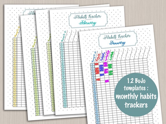 Printable Monthly Habit Tracker Template For Bullet Journal Digital Pdf Bujo Monthly Tracker Bullet Journal Monthly Planner Printable Printable Monthly Habit Tracker Template For Bullet Journal Digital Pdf Bujo Monthly Tracker Bullet Journal Monthly Planner Printable