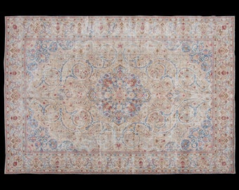 Area Rug, Turkish Rug,Vintage Rug, 8'2 x 12'8 feet,Oushak Rug,100 years old Antique Rug,Oriental Rug,Handmade Rug,Decorative Rug,Faded Rug
