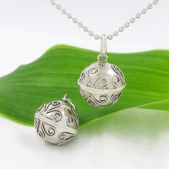 15mm, Harmony ball sterling silver pendant, Bali chime harmony balls, Angel  caller, Handcrafted in Bali, Oxidized antique finish, 15mm