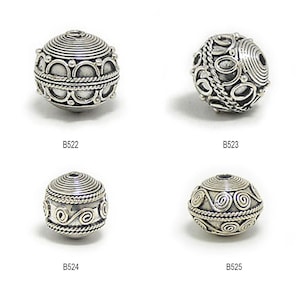 Two pcs of Bali Sterling Silver Beads, handmade beads sterling silver, oxidized antique finish