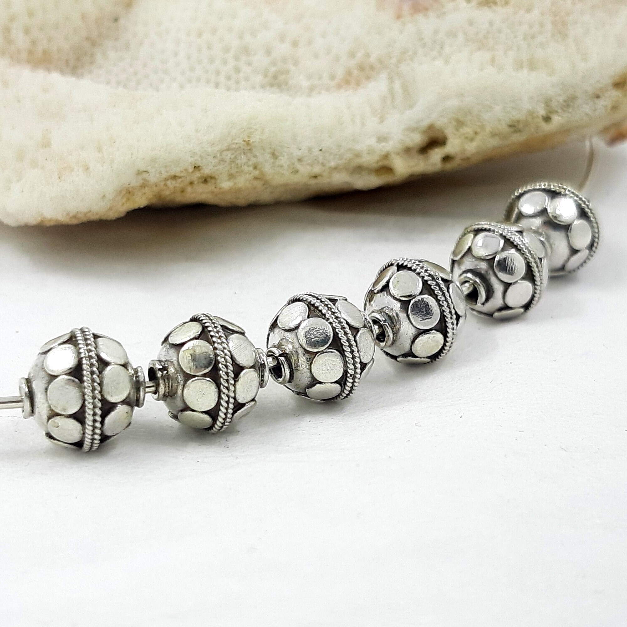 5 Pcs Bag of 8 mm Sterling Silver Seamless Round Beads